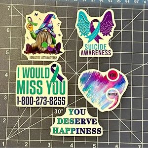 5 for $8! Suicide Prevention and Awareness Themed Stickers Waterproof and Vinyl